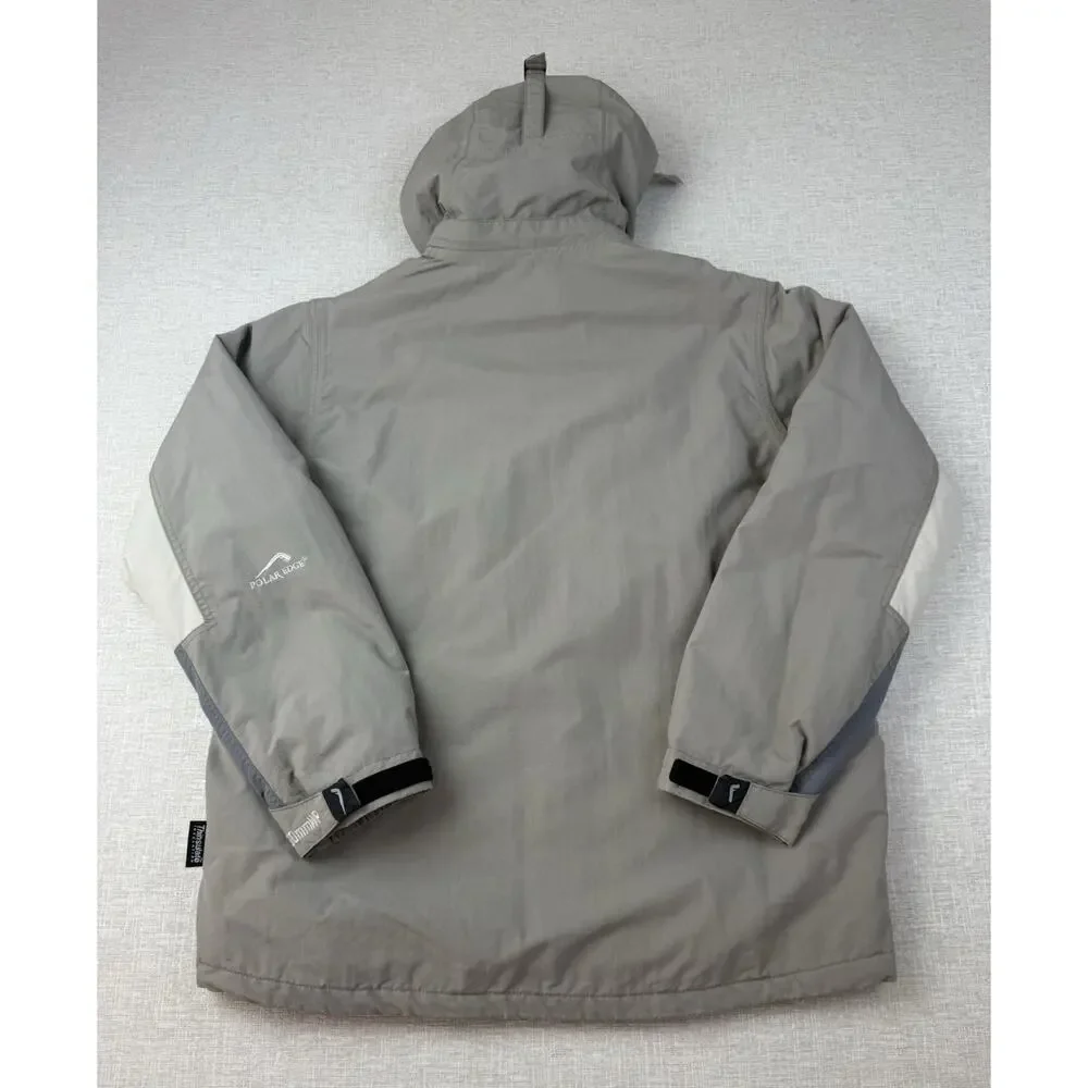 Polar Edge Ski Snow Jacket Men’s Medium Gray Hooded Waterproof Winter Coat